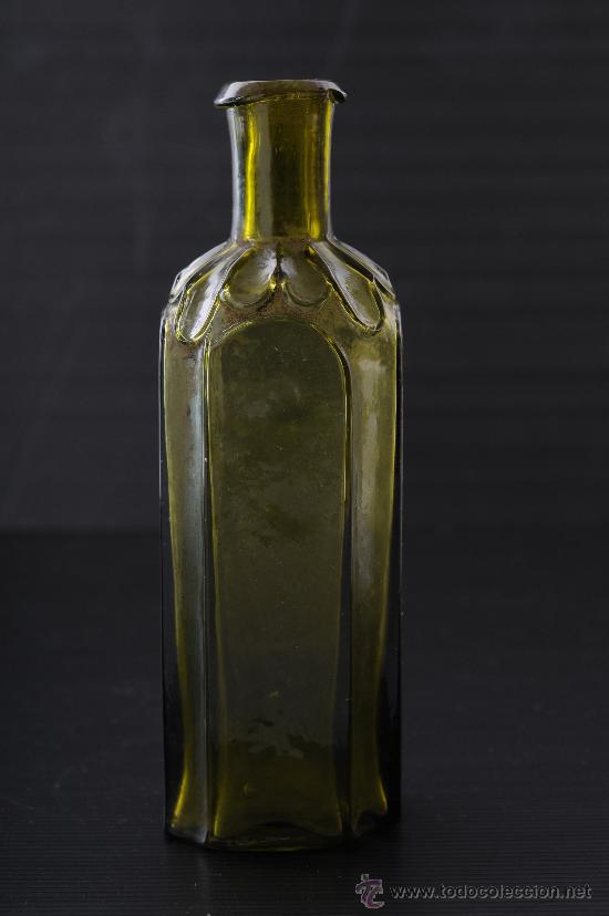 Antigüedades: Botella de vidrio de farmacia Panacea Vegetal del Dr.Bach, Barcelona S.XIX - Foto 2 - 24913285